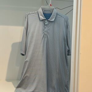 Baby blue striped polo shirt M